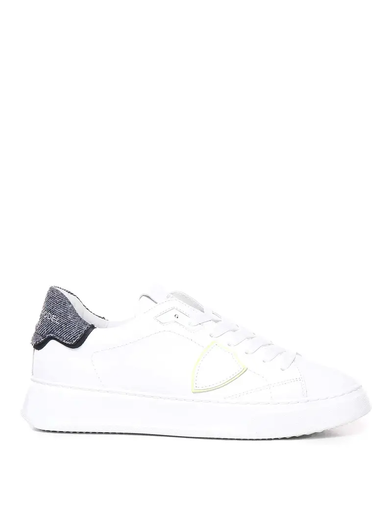 Sneakers Temple In Pelle Bianco
