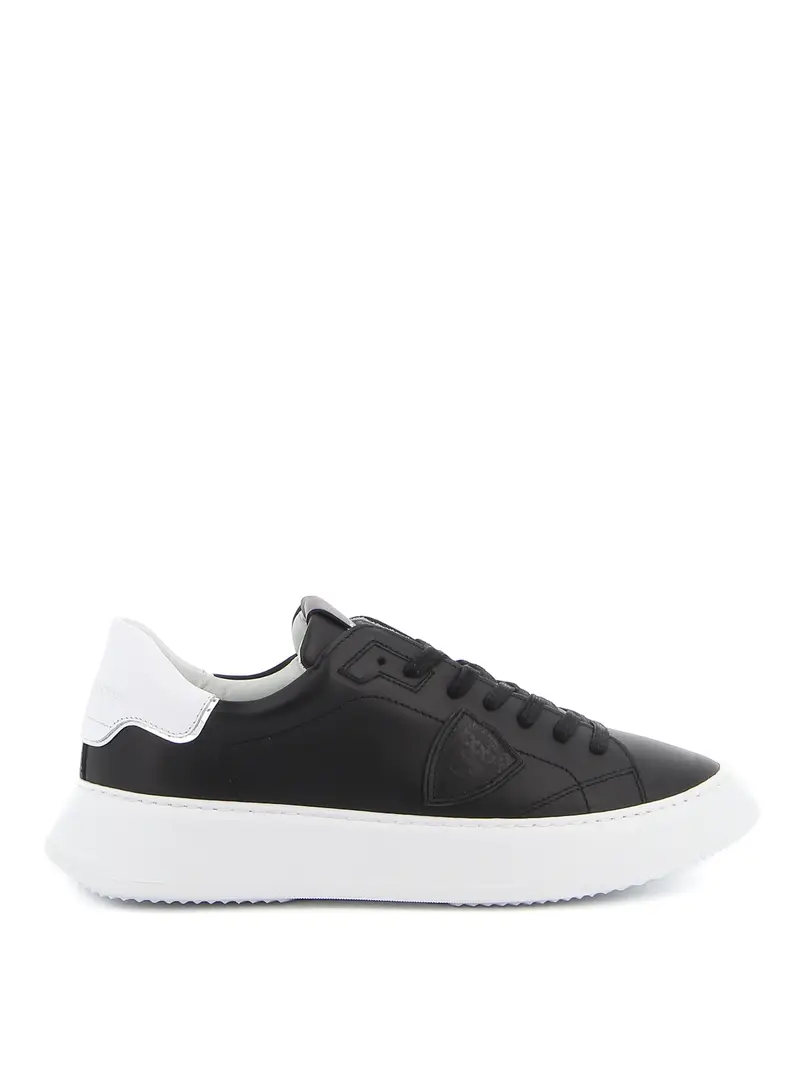 Sneakers Temple in pelle liscia Nero