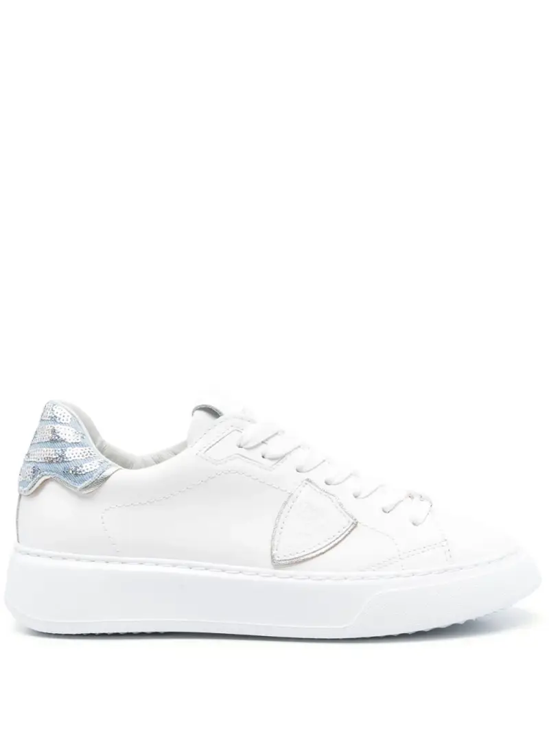 Sneakers Temple low bianca/denim Bianco