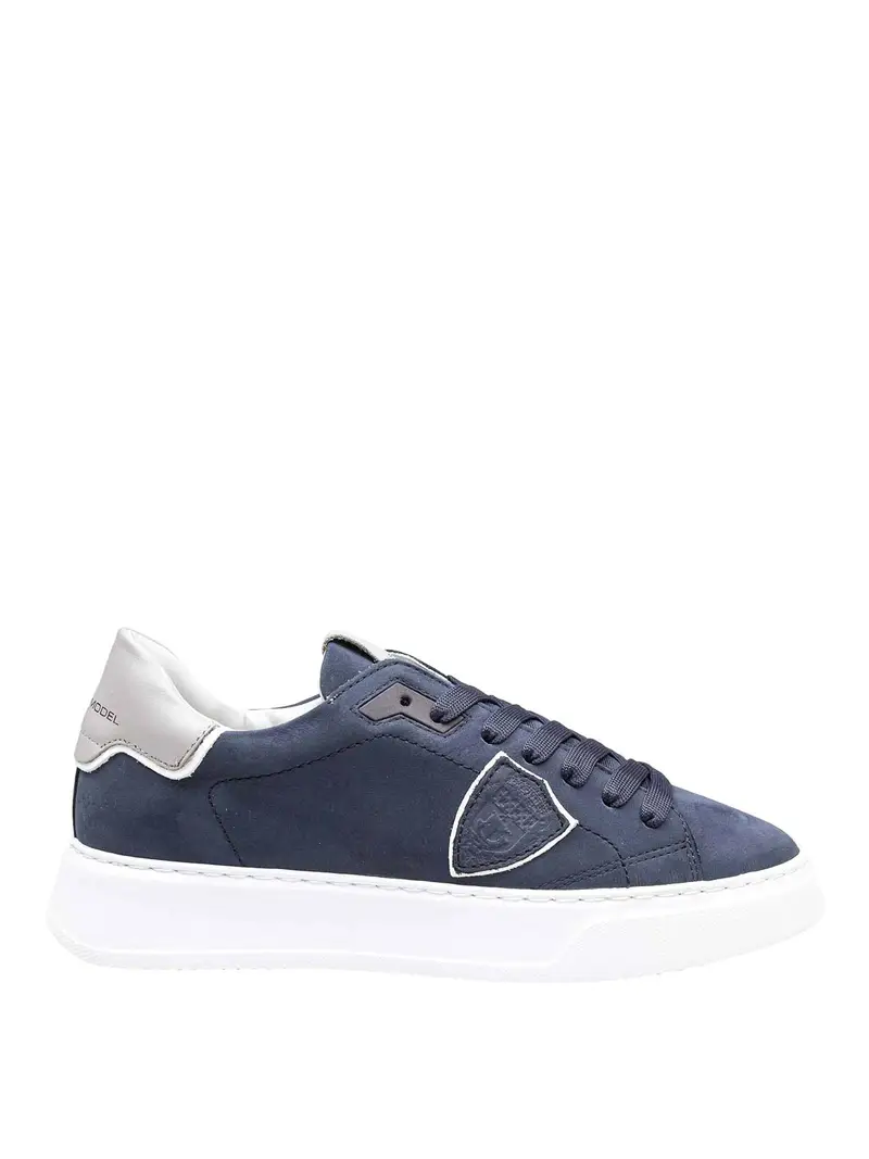 Sneakers Temple Low In Nubuk Colore Blu