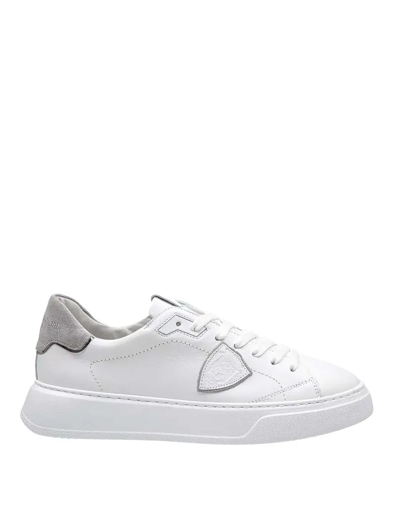 Sneakers Temple Low Man In Pelle Bianco