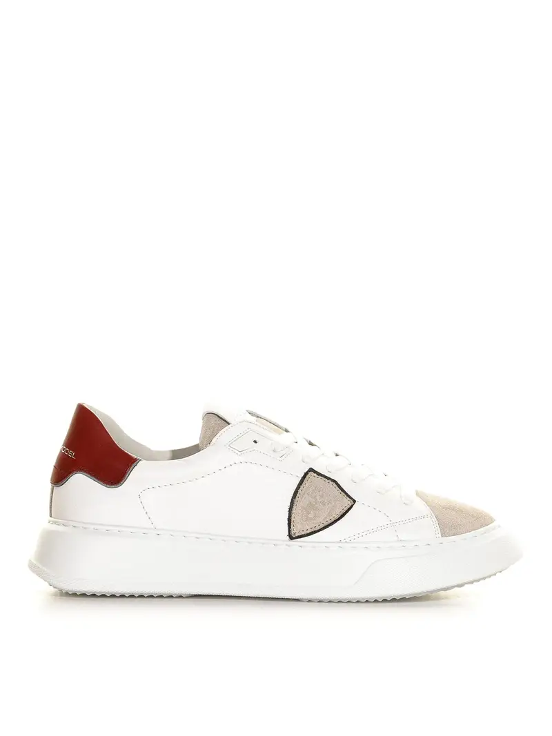 Sneakers Temple Veau In Pelle Bianco