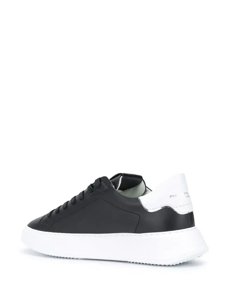Sneakers Temple Veau in pelle con tallone a contrasto Nero bianco miniatura 3