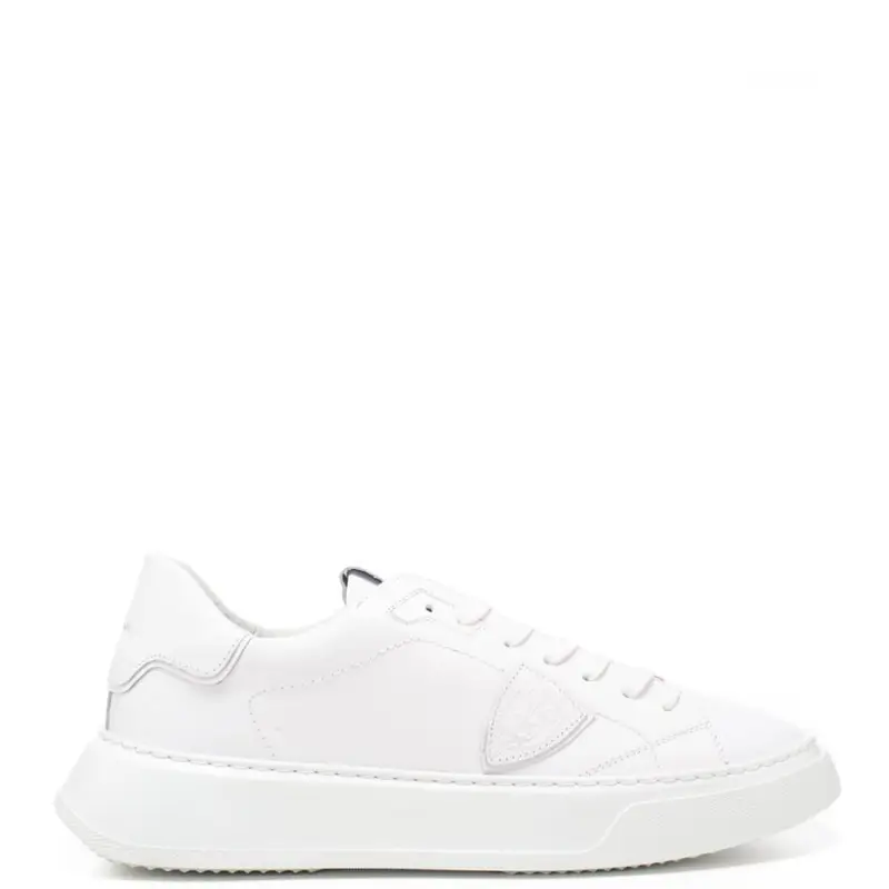 Philippe Model sneakers uomo temple in vera pelle bianca