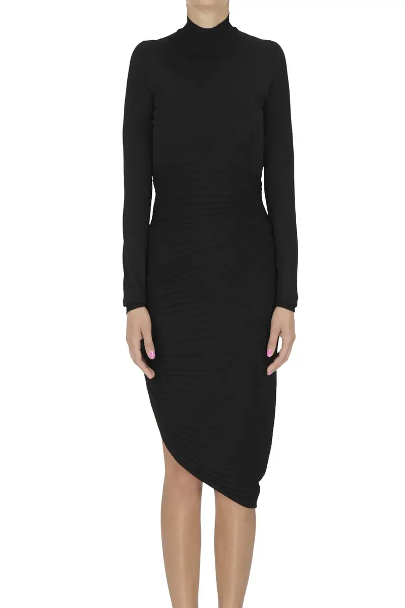 Abito a tubino in maglia Nero