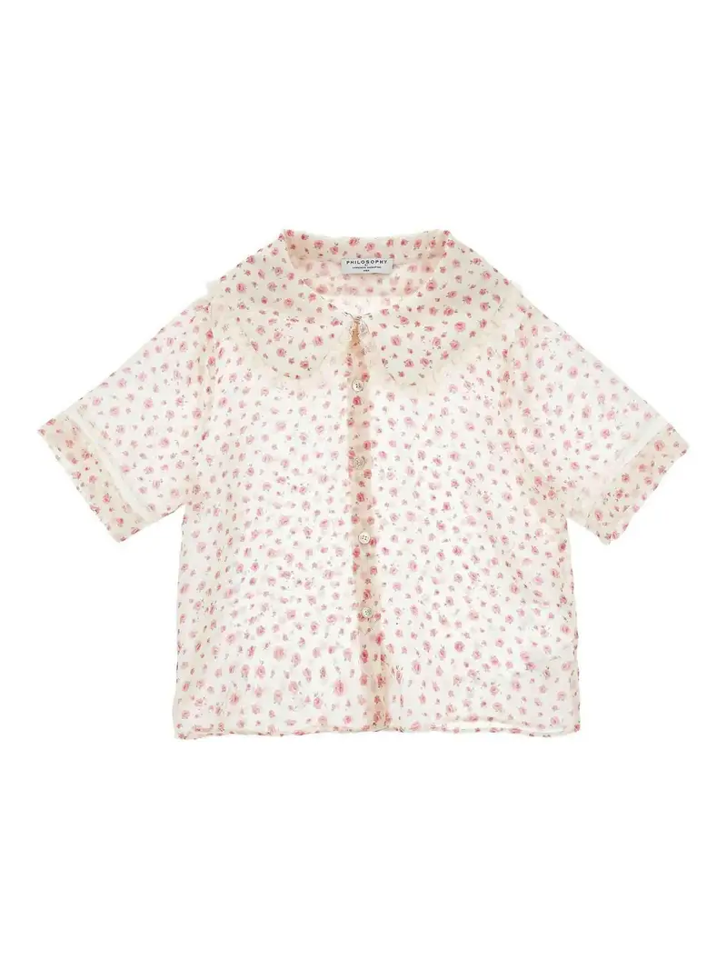 Camicia A Fiori Color Carne E Neutri