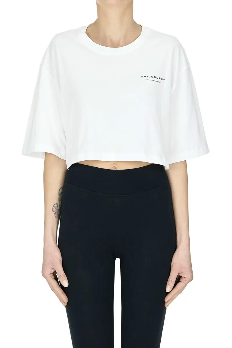 Cropped t-shirt Bianco