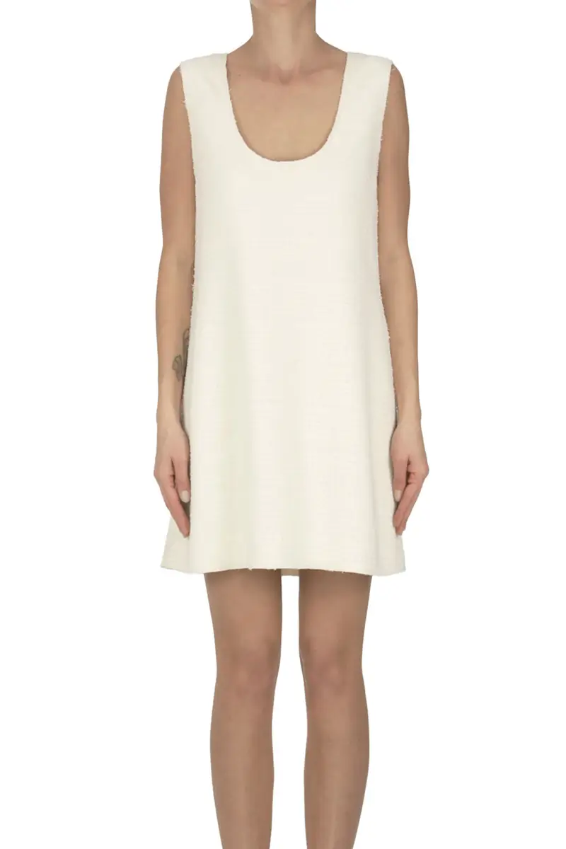 Mini abito in bouclè Panna