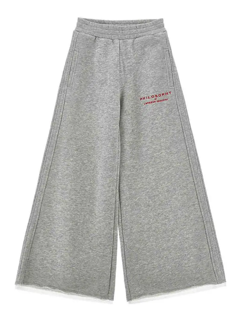 Pantaloni Con Logo Grigio