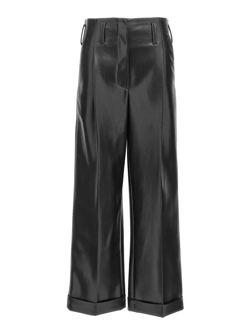 Pantaloni in ecopelle Nero
