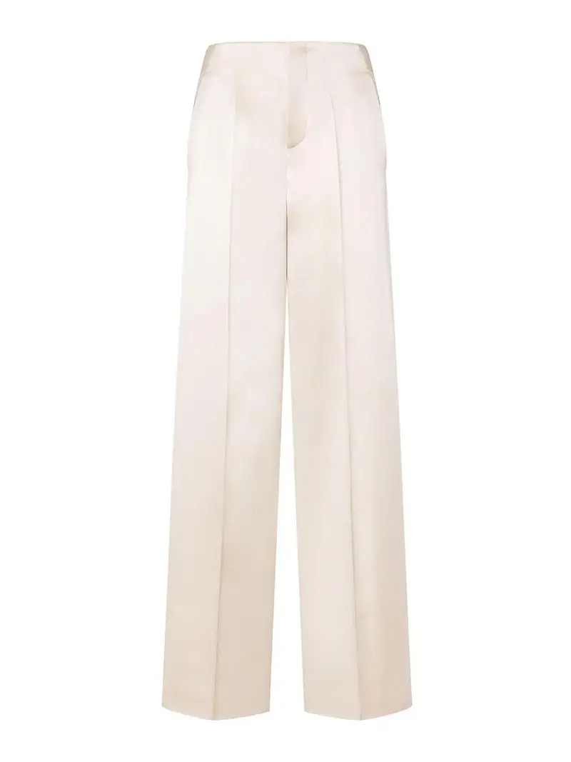 Pantaloni larghi in raso Bianco