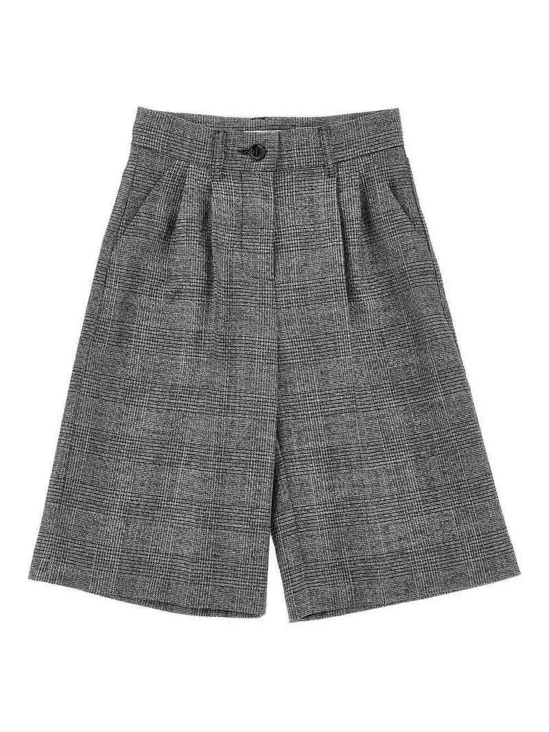 Shorts A Quadri Grigio