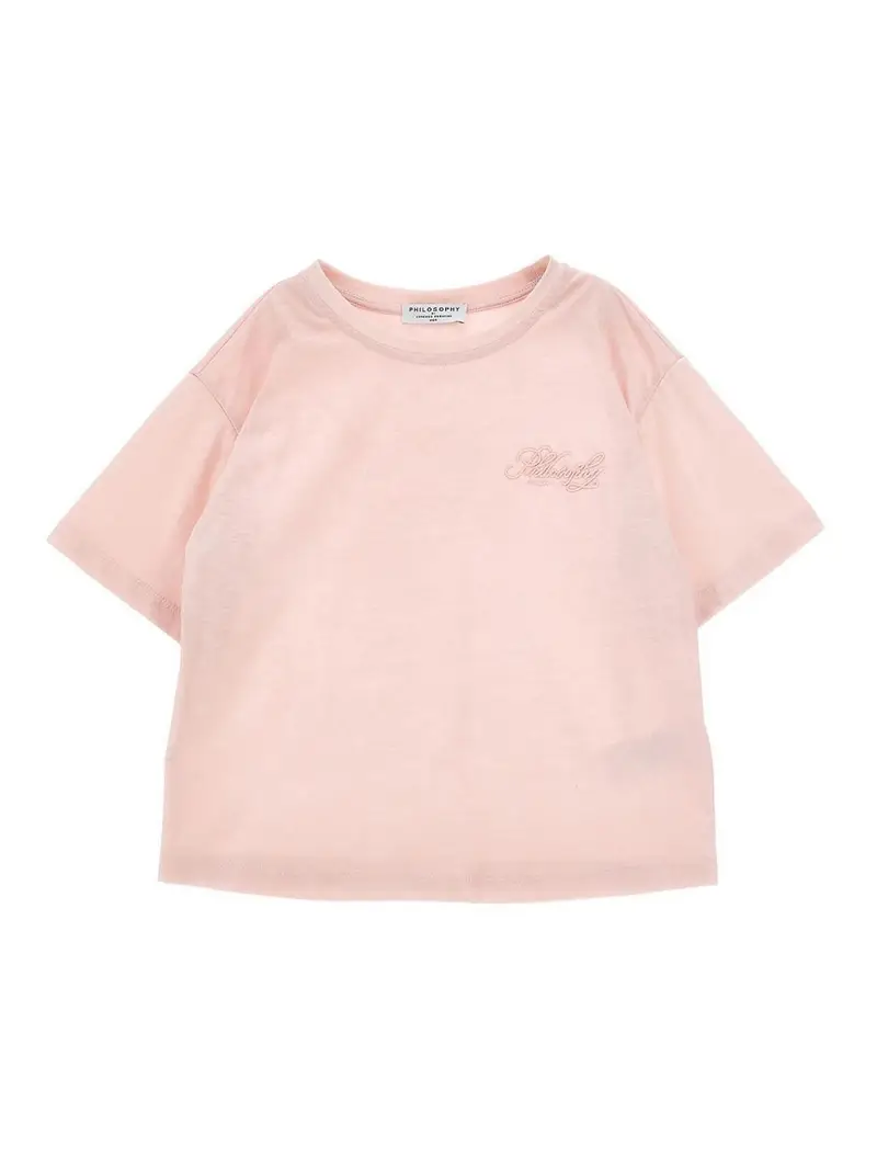 T-Shirt Con Logo Color Carne E Neutri