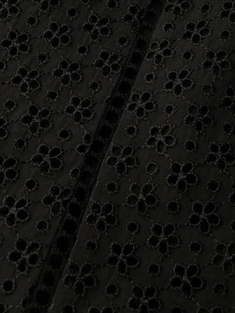Abito midi drappeggiato con ruches Nera miniatura 3