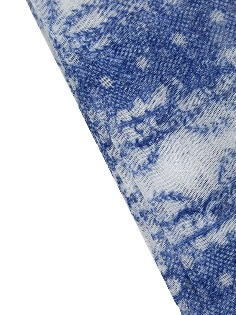 Foulard blu in tulle Bianco miniatura 2