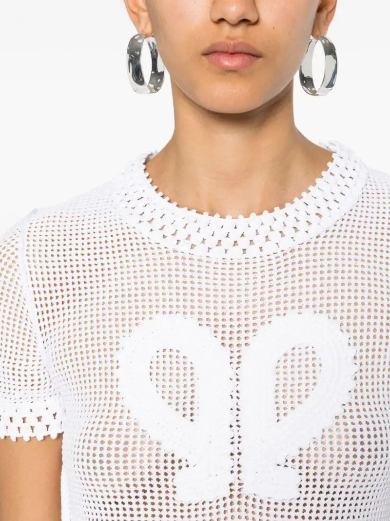 Maglia bianca in rete miniatura 3