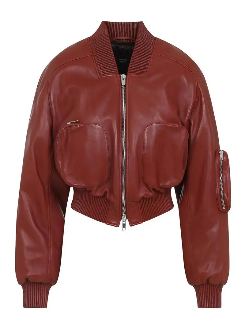 Giacca da bomber tascabile Rosso Scuro