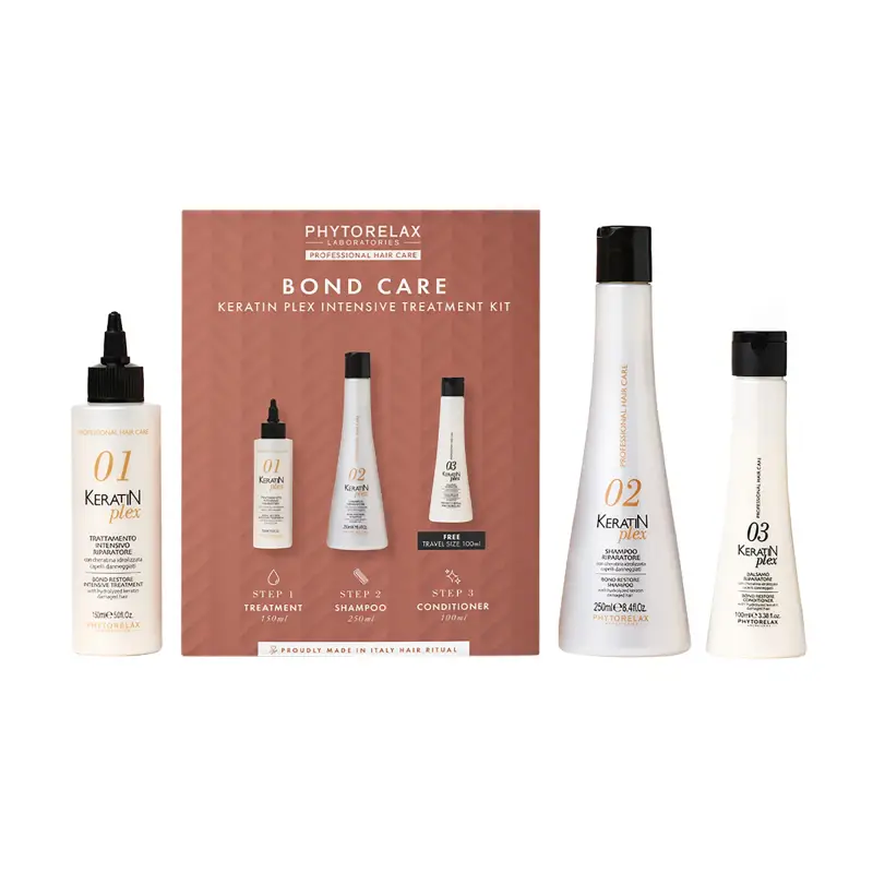 Keratin Plex Keratin Plex Intensive Treatment KIT - Shampoo riparatore,Capelli danneggiati,Cofanetto per capelli