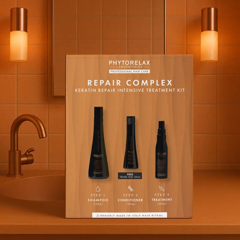 Keratin Repair Keratin Repair Intensive Treatment KIT - Shampoo riparatore, Capelli danneggiati, Cofanetto per capelli miniatura 2