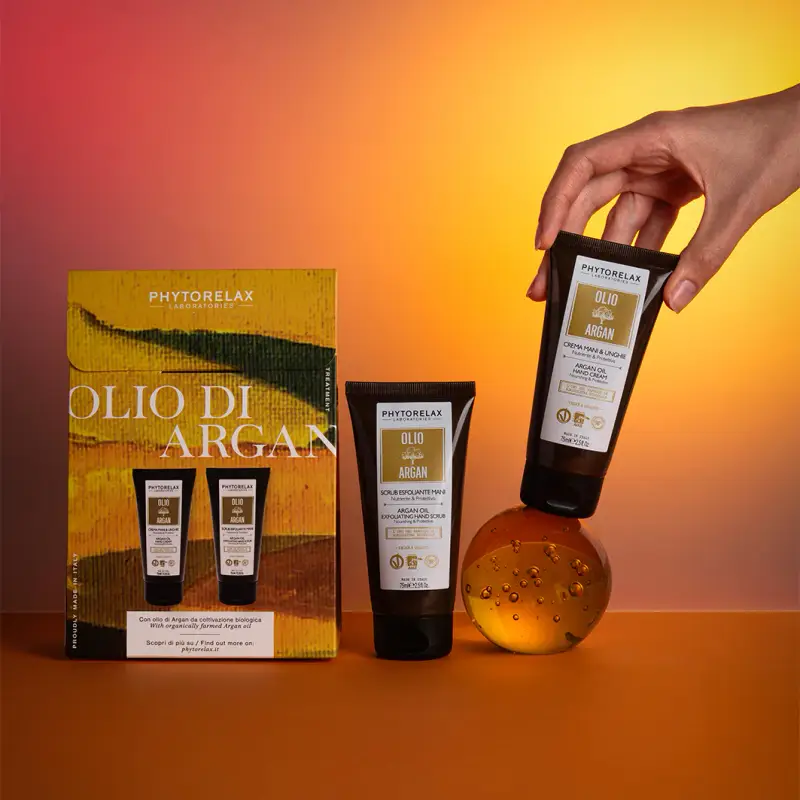 Olio di Argan KIT ARGAN Crema Mani + Scrub Mani - Crema mani, Cofanetto viso e corpo miniatura 2
