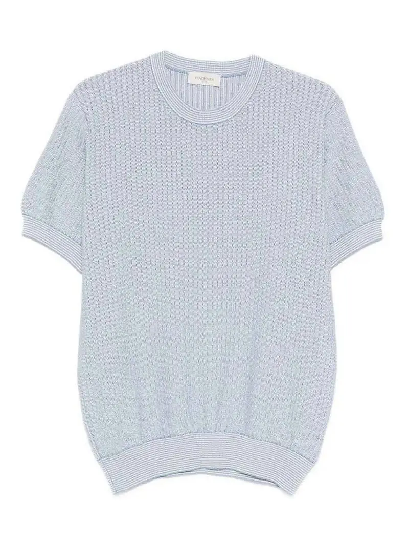 Maglione girocollo a maniche corte Azzurro