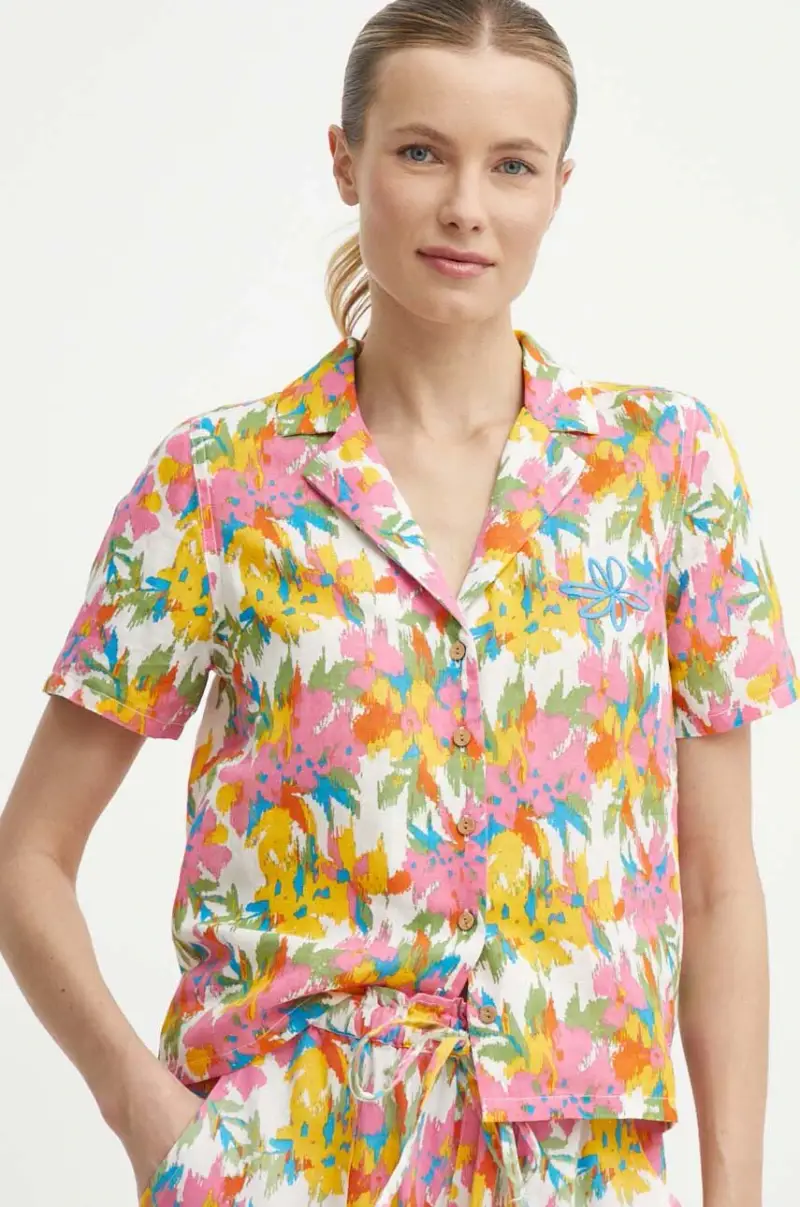 camicia di lino Kintha WTS441 Multicolore
