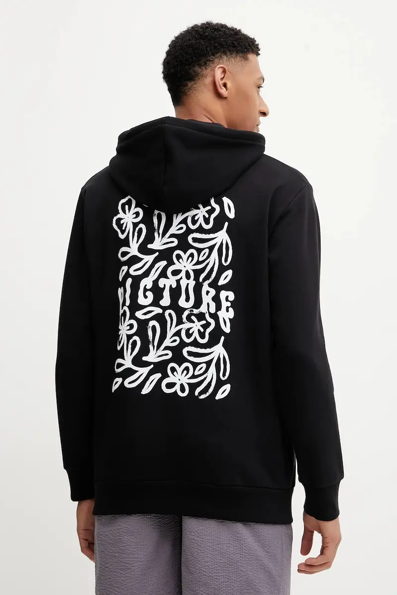 felpa in cotone Elaho uomo colore nero con cappuccio MSW0469