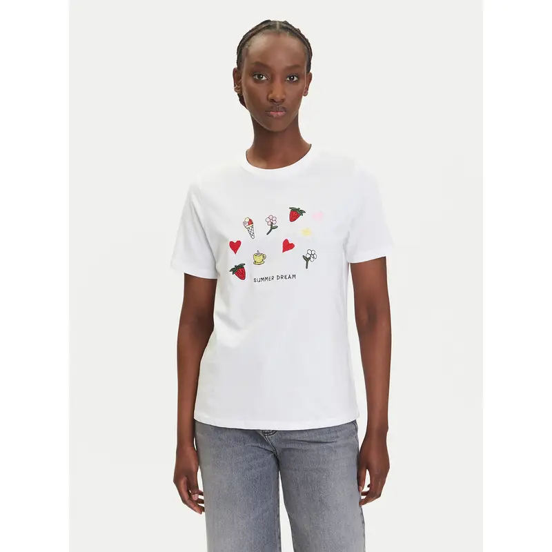 Pieces T-shirt Bianco 3223167