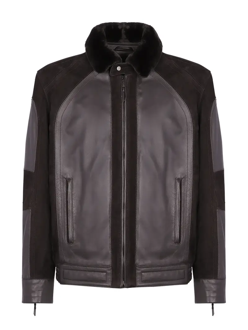 Bomber Con Colletto In Pelliccia Moro Marrone Scuro Eu