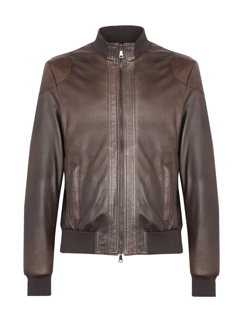 Bomber In Pelle Marrone Eu