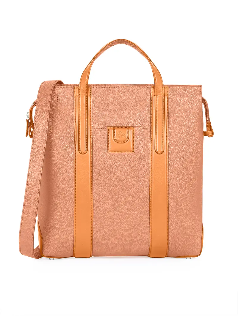 Borsa Da Lavoro Porta Computer In Pelle Tabacco Marrone