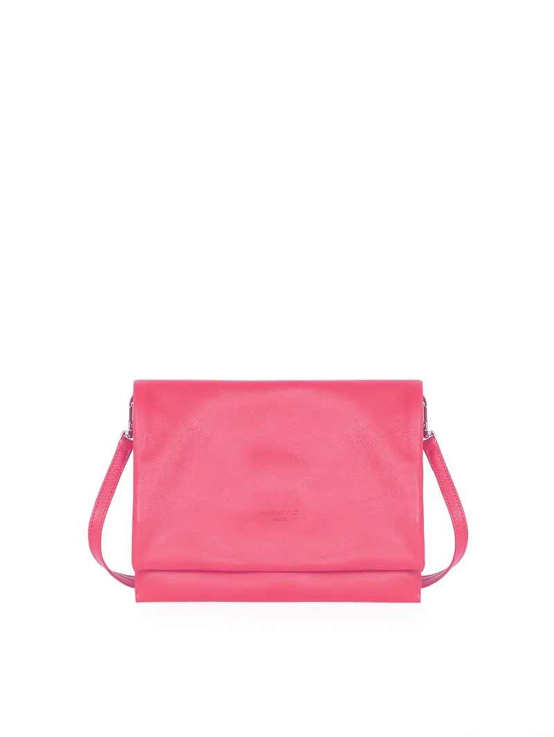 Borsa Pochette Fuxia Con Tracolla Rosa