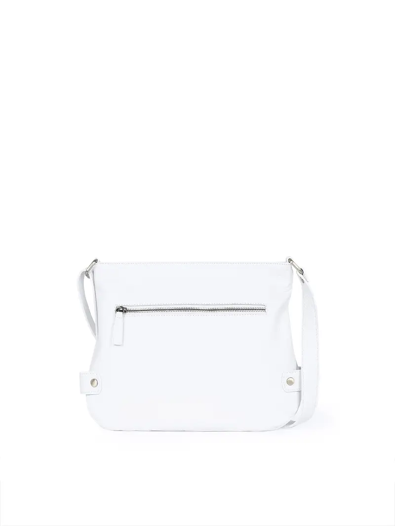 Borsa Tracolla In Pelle Di Cervo Bianca Bianco