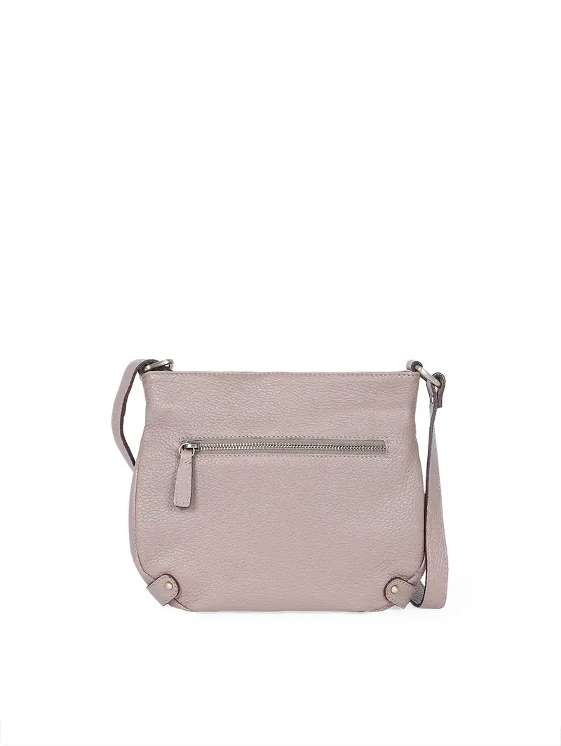 Borsa Tracolla In Pelle Di Cervo Taupe Beige
