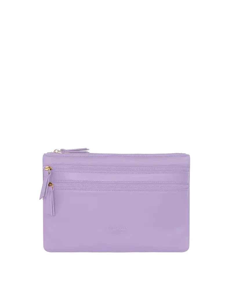 Borsa Tracolla In Pelle Lilla Viola