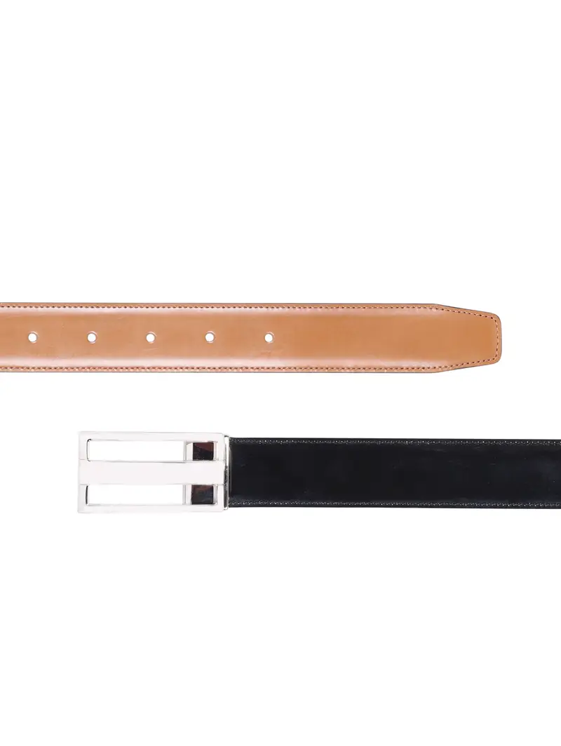 Cintura Pelle Reversibile 30mm Cammello/nero Marrone Beige