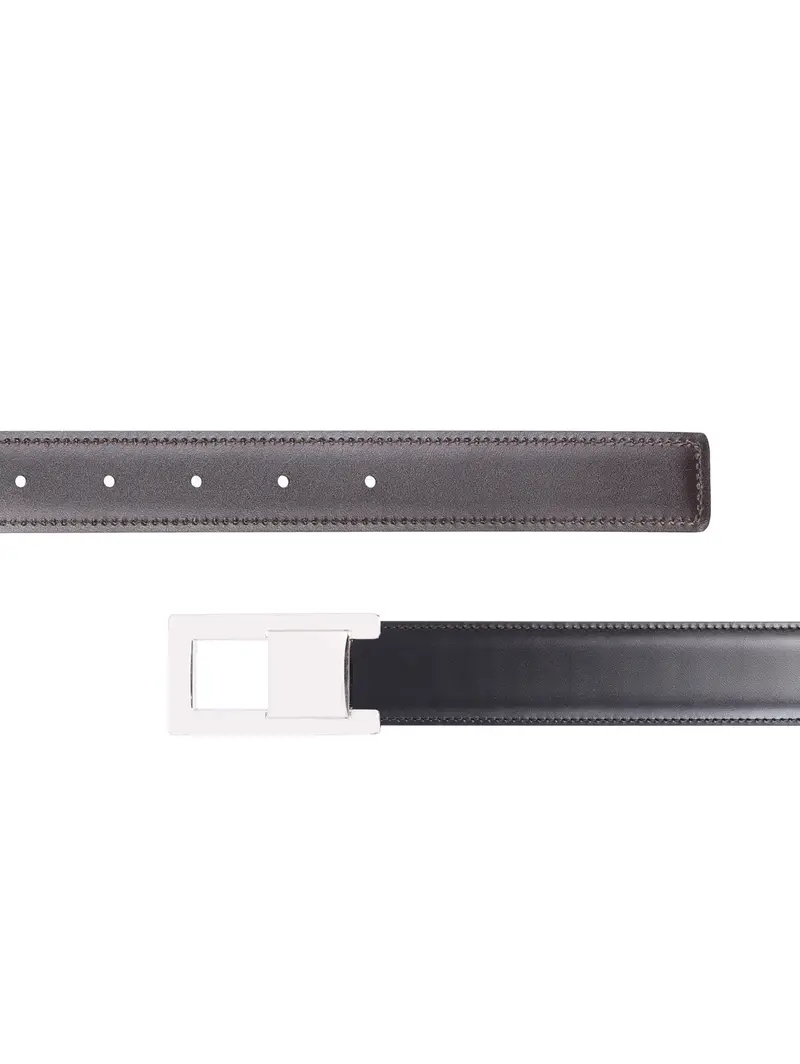 Cintura Pelle Reversibile Nero/moro Marrone