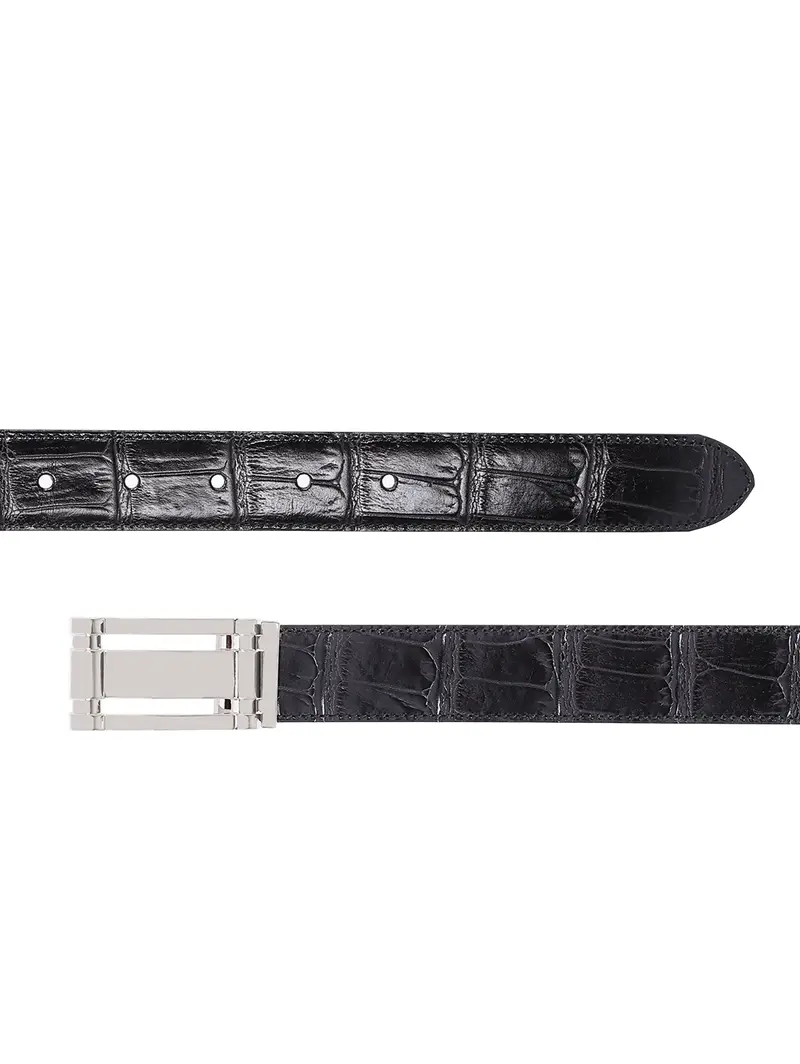 Cintura Pelle - Stampa Coccodrillo Marrone Beige