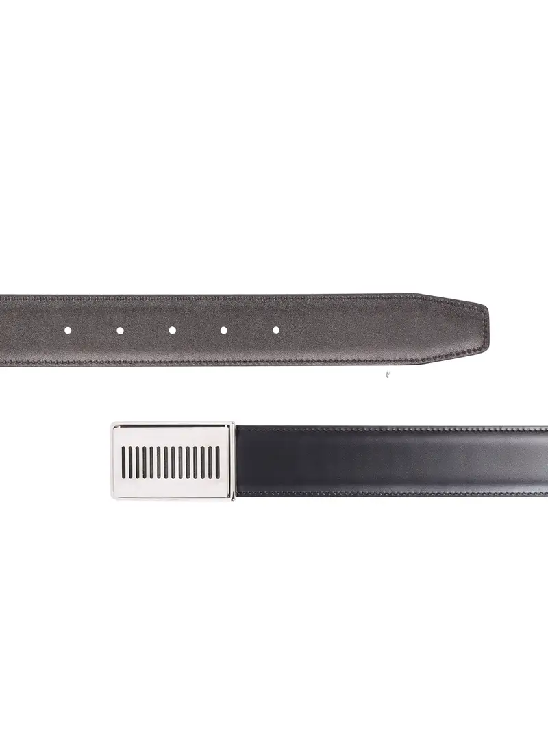 Cintura Reversibile Pelle Su Misura 35mm Moro/nero Marrone