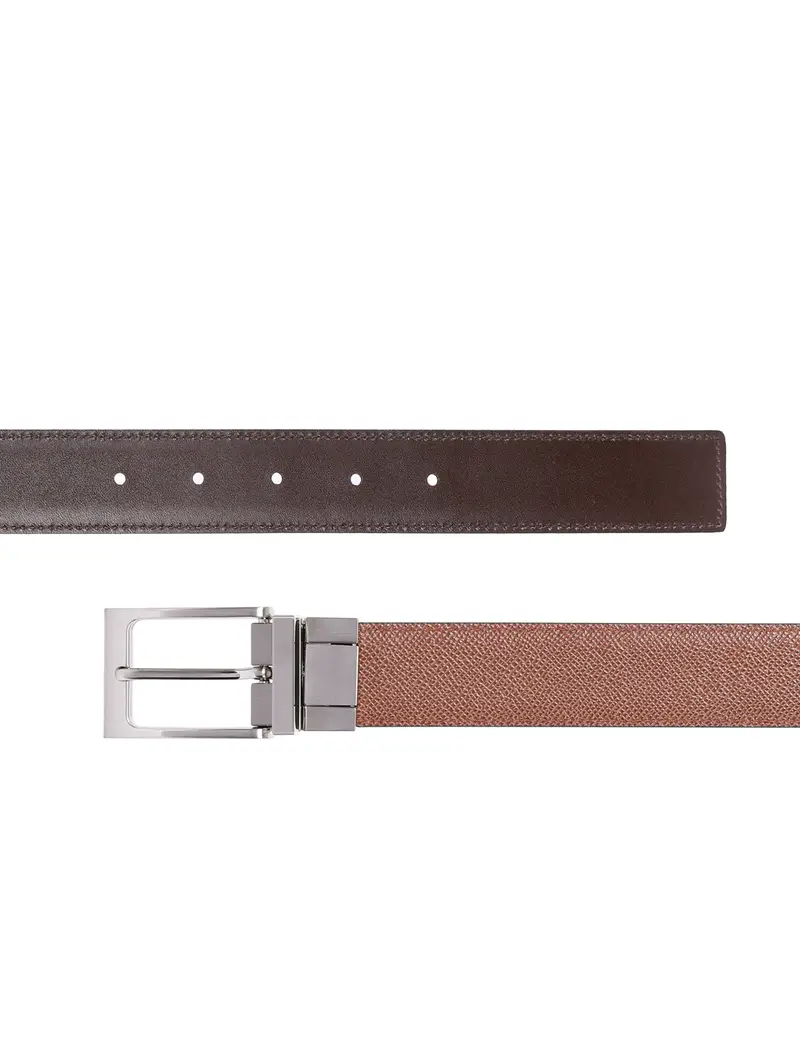 Cintura Reversibile Pelle Su Misura 35mm Nero/marrone