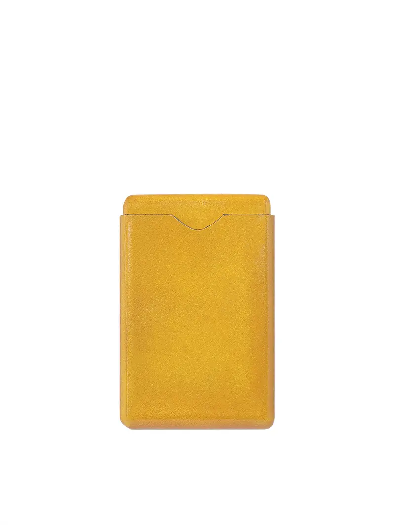 Porta Biglietti In Cuoio Giallo