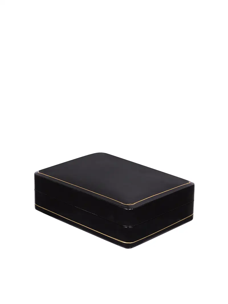 Scatola Grande Porta Gioie In Cuoio Nero