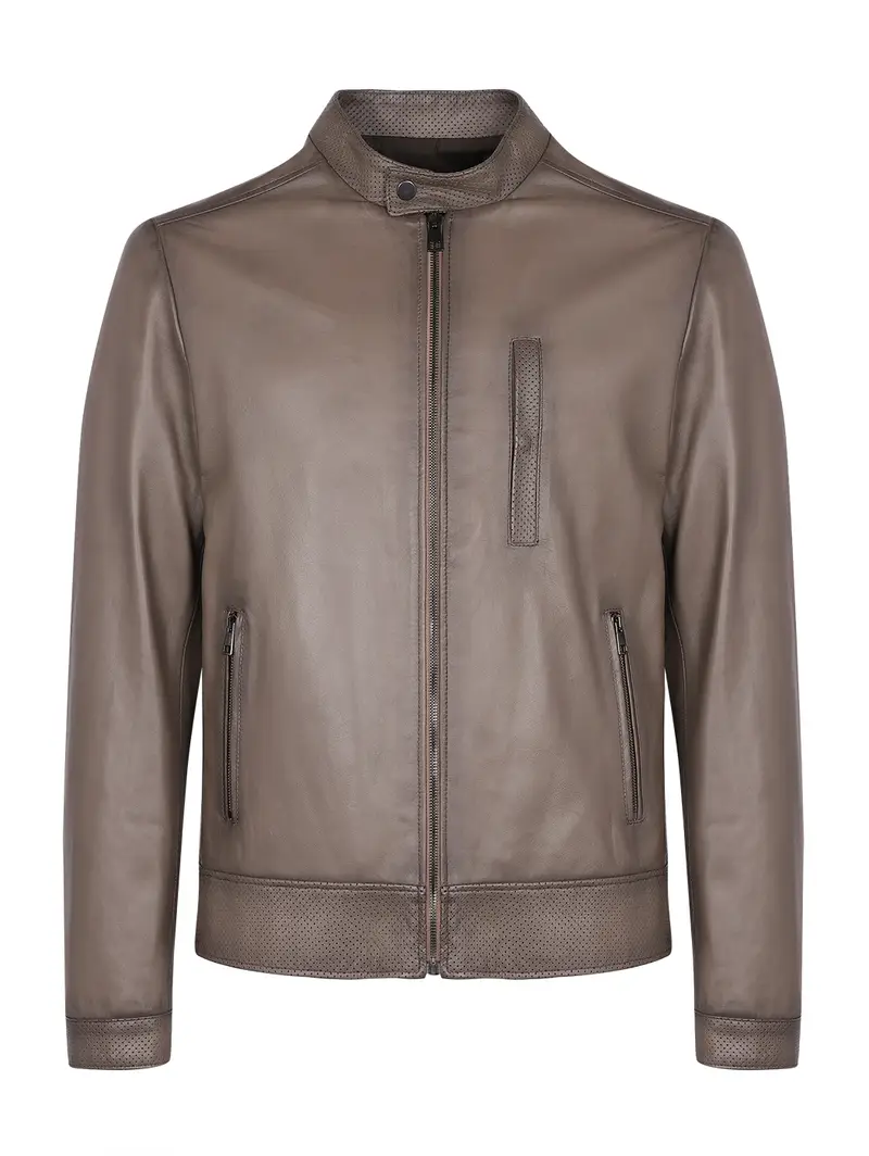 Giacca Biker Tortora Beige Eu