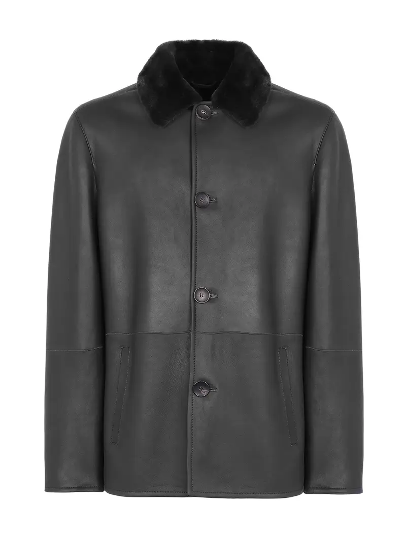 Giacca Trequarti Shearling Nero Eu