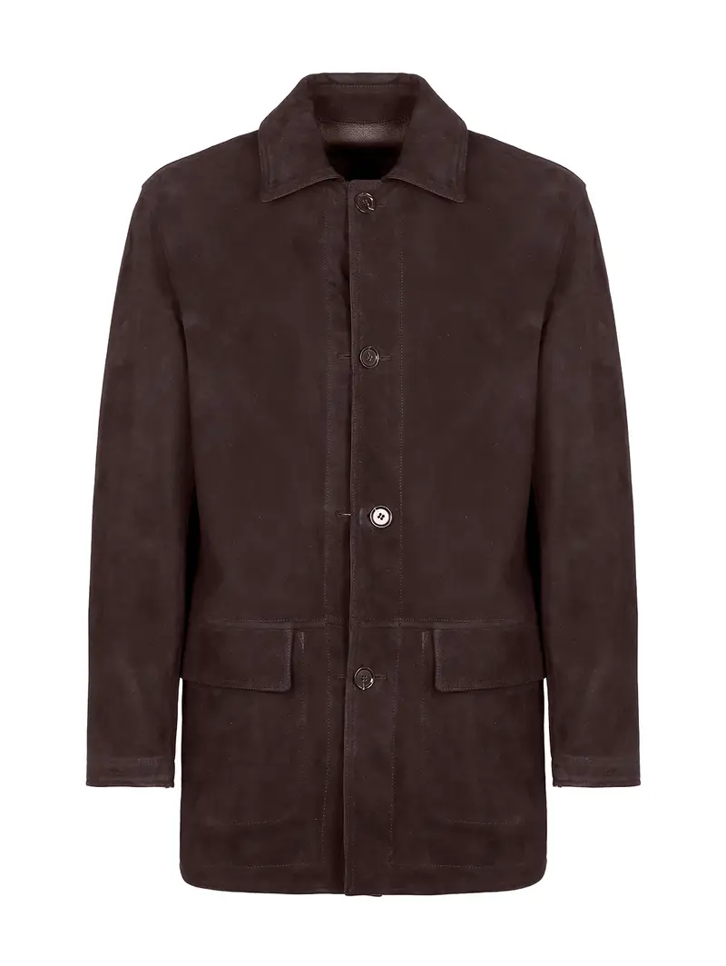 Giacca Uomo Reversibile In Pelle Marrone Scuro Eu