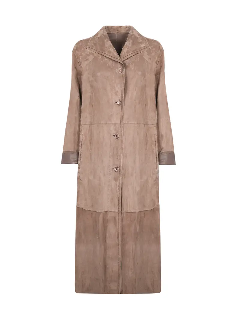 Giaccone Lungo Reversibile Taupe Beige Eu