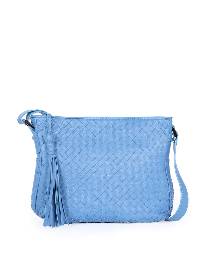 Borsa Intrecciata Tracolla Azzurra Azzurro