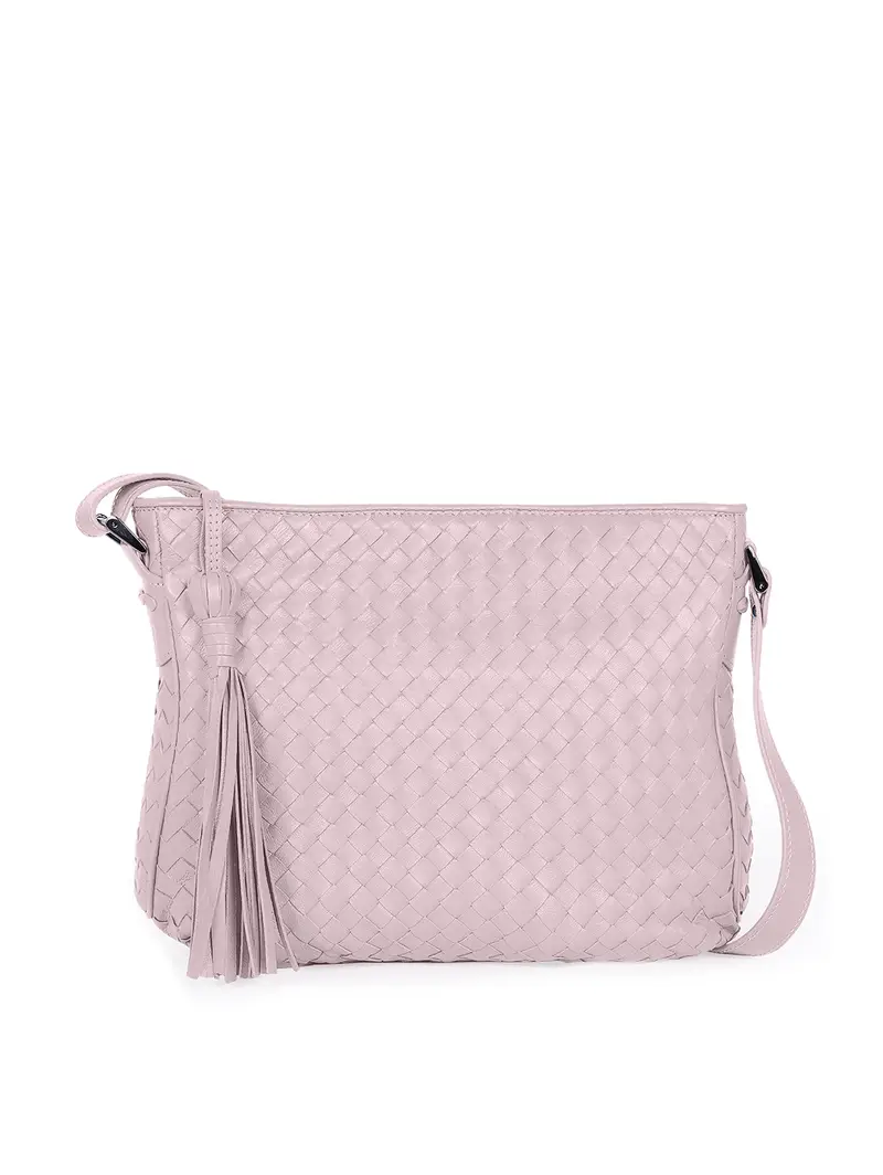 Borsa Intrecciata Tracolla Rosa