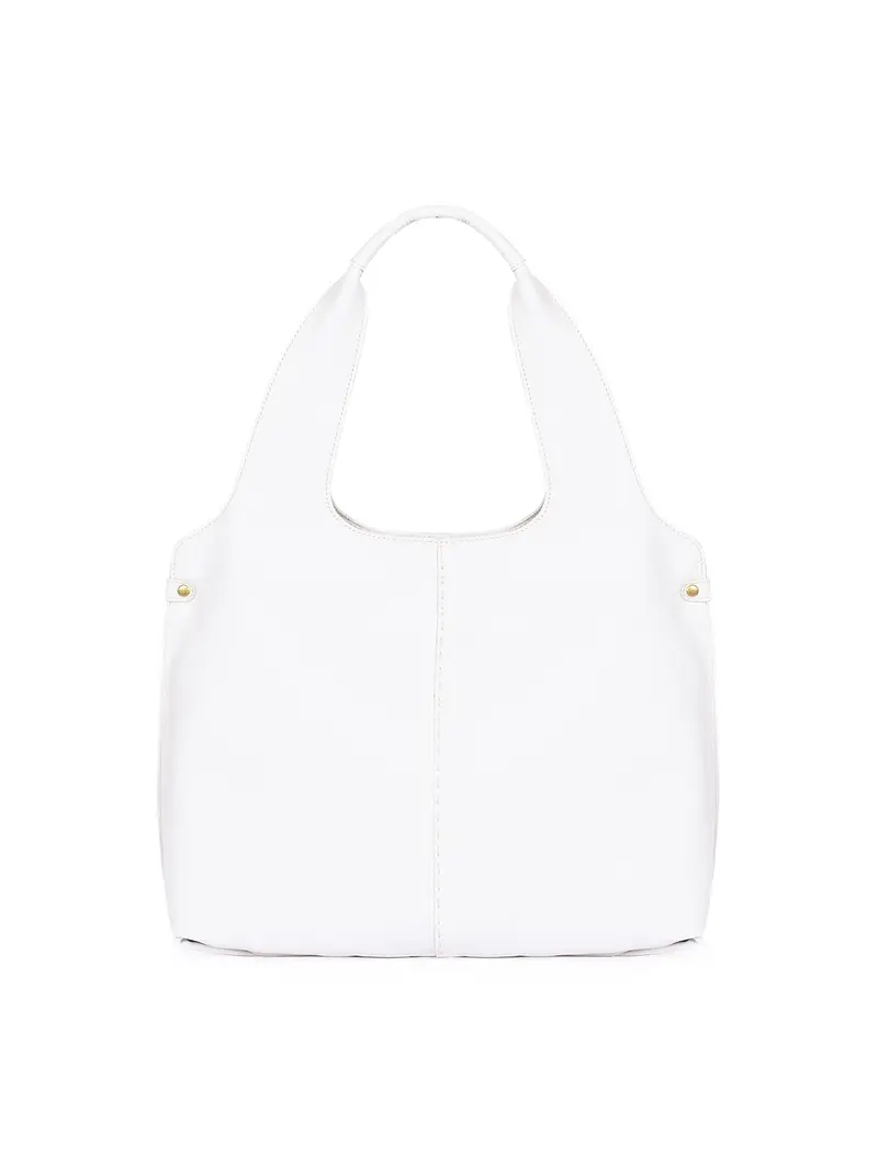 Intrecci Borsa Shopper Pelle Di Cervo Bianco Ghiaccio