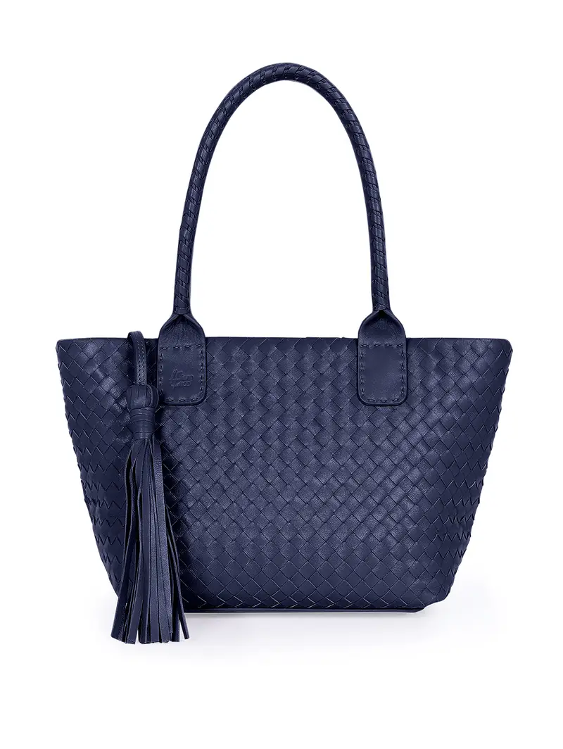 Borsa Spalla Intrecciata Blu